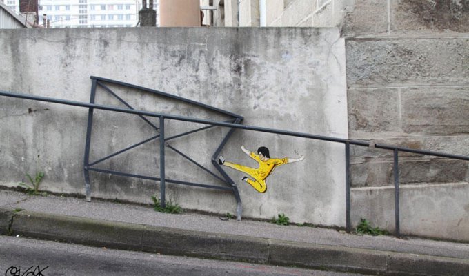 Уличное искусство, играющее с окружающей средой (17 фото)