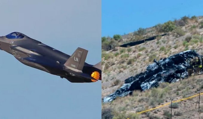 В США после дозаправки разбился американский истребитель пятого поколения F-35B Lightning II (2 фото + 2 видео)
