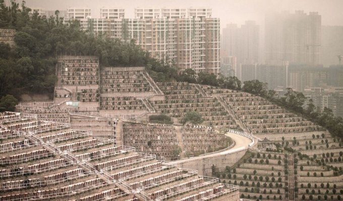 Вертикальные кладбища Гонконга: "Пространство мёртвых" (12 фото)