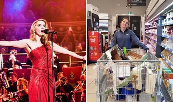 Британская оперная певица ушла на работу в продуктовый магазин (4 фото)