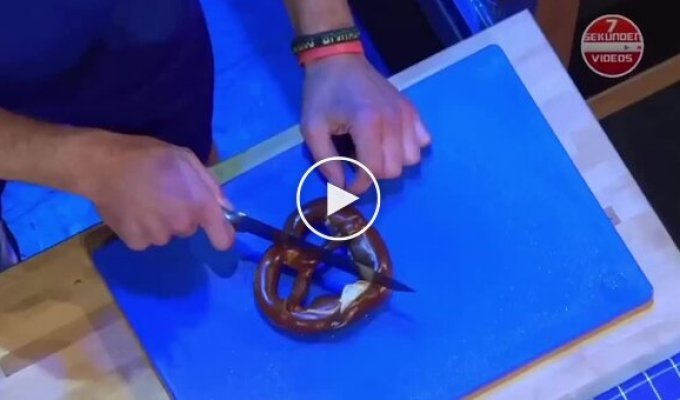 A contestant on the show managed to split a pretzel perfectly.