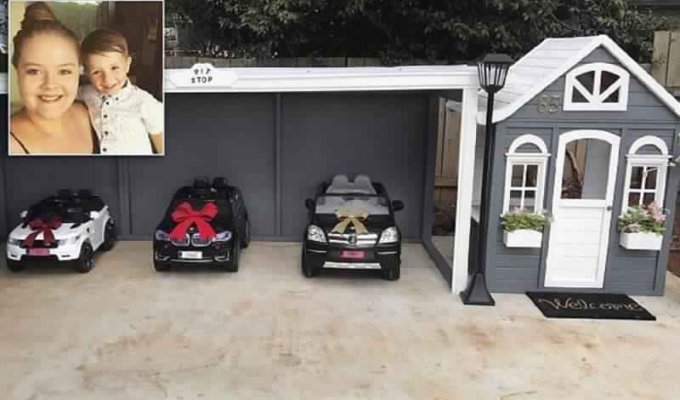 Как превратить детский игровой домик в виллу с шикарным гаражом (7 фото)