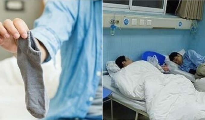 Китаец серьезно заболел и попал в больницу, понюхав собственные носки (6 фото)