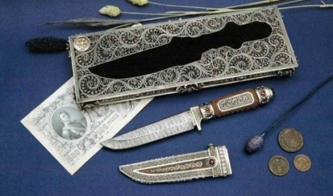 Коллекционные и охотничьи ножи Русских мастеров (15 фото)