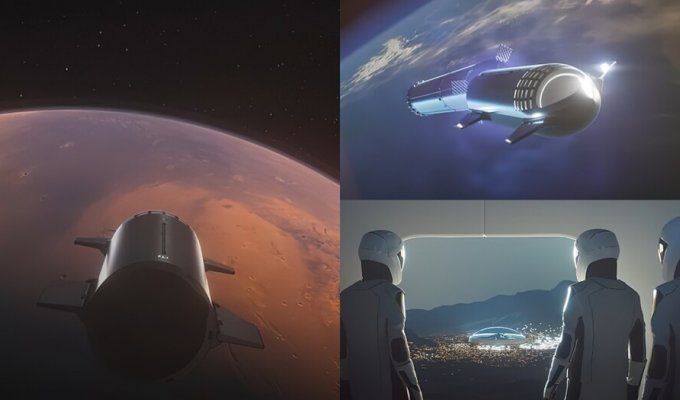 Animation from SpaceX: how people will fly to Mars (13 photos + 1 video)