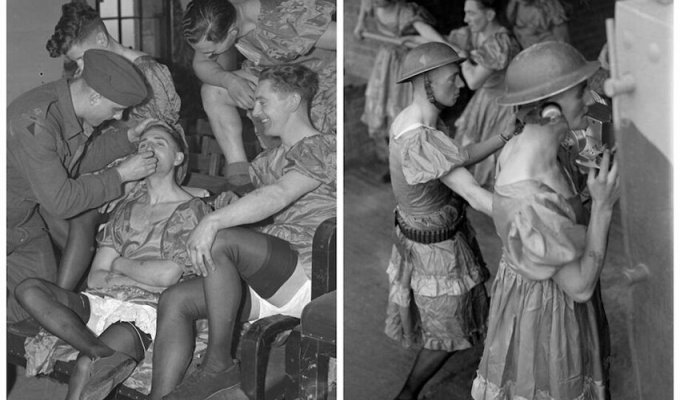 7 скандальных кадров: почему британские солдаты надевали женские платья и чулки (8 фото)