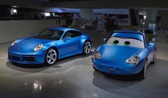 Porsche и Pixar создали автомобиль, стилизованный под Салли Карреру из мультфильма «Тачки» (2 фото + видео)