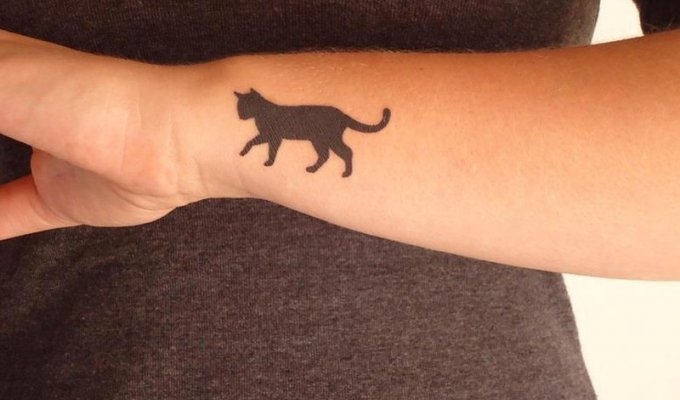 20 минималистических тату для любителей котиков (21 фото)