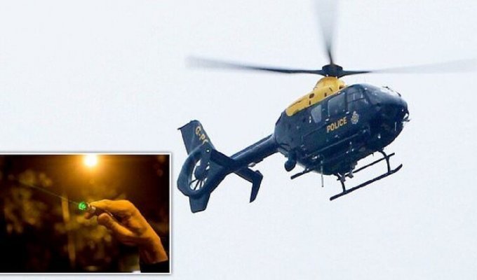 Мужчина ослепил пилота вертолета лазерной указкой и отправился в тюрьму (3 фото)