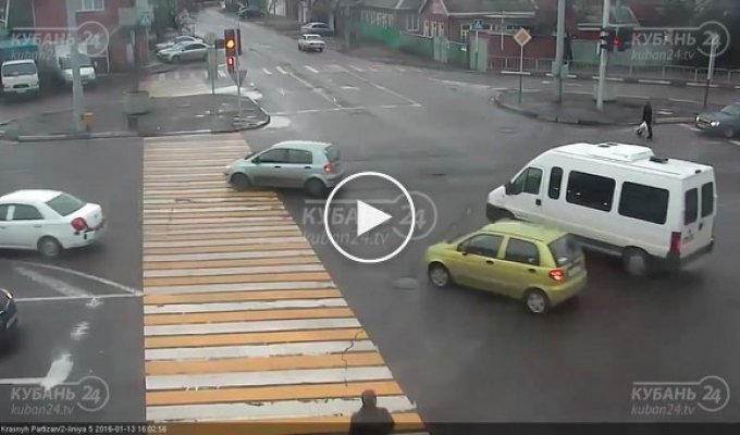 ДТП из за пешехода в Краснодаре