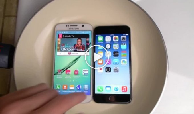 Galaxy S6 и IPhone 6 сварили в кипятке