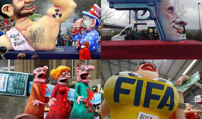 Политическая сатира на немецких карнавалах (16 фото)