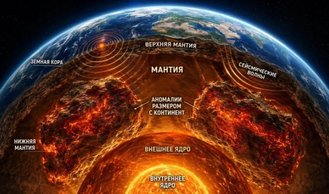 Two massive, continent-sized anomalies are hidden underground. How science explains them (10 photos)