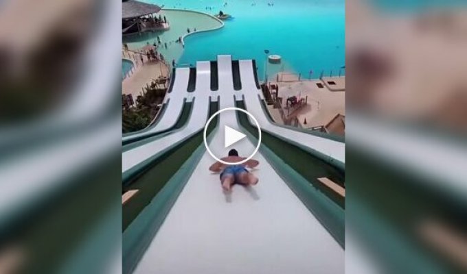A man spectacularly slid down a slide
