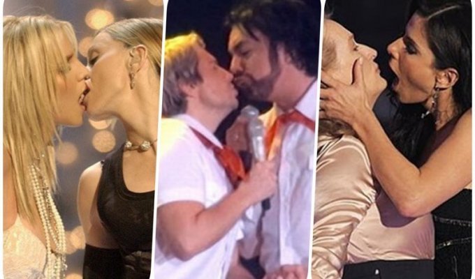 15 самых скандальных поцелуев знаменитостей, которые удалось поймать на камеру (13 фото + 3 видео)