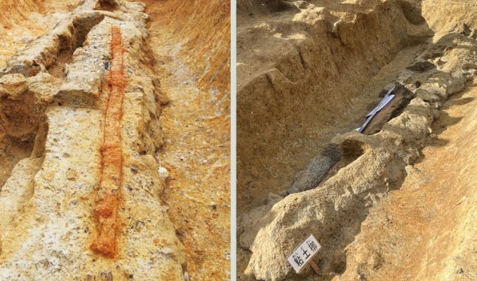 В Японии археологи нашли гигантский меч длиной в несколько метров (4 фото)