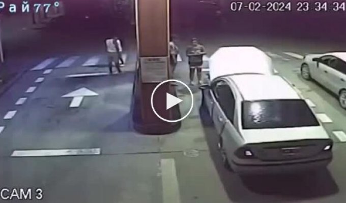 A car with drugs in the tank took off at a gas station