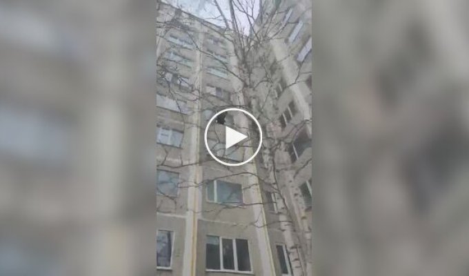 A schoolboy jumped from the fifth floor and miraculously escaped injury