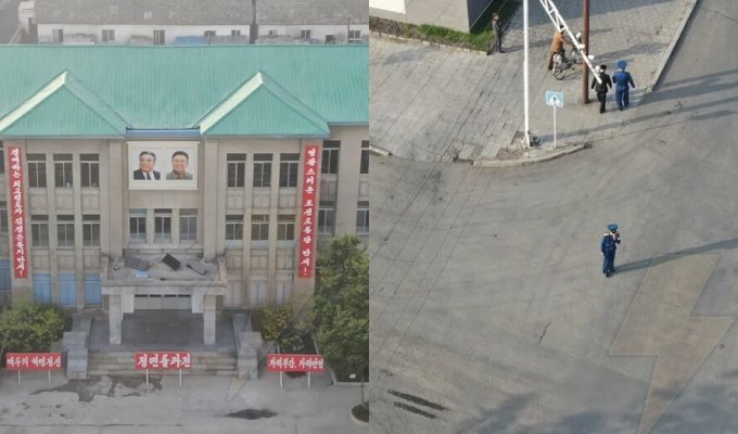 A Reddit user secretly filmed a border town in North Korea using a drone (8 photos + 2 videos)