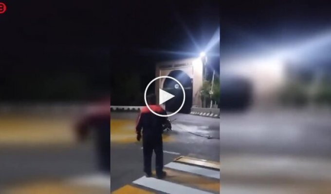 An overnight repair job ended in spilled paint on the road