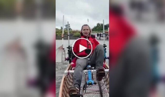 Шотландец собрал каноэ на велоприводе