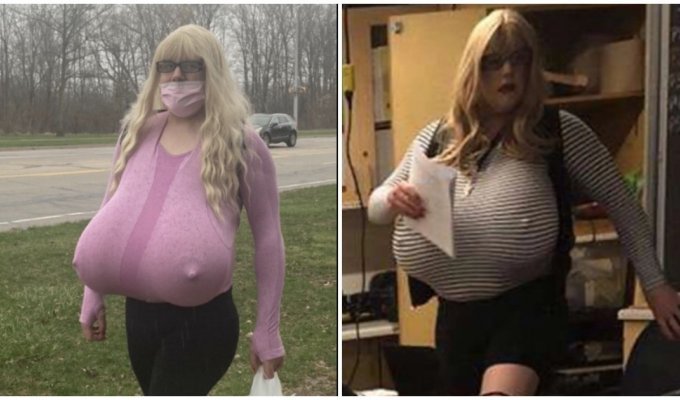 Canadian troll with mega-breasts decided to go all the way (2 photos + 2 videos)