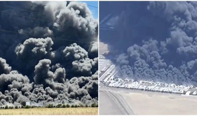 One of the largest medical warehouses in the US burned to the ground in California (2 photos + 3 videos)