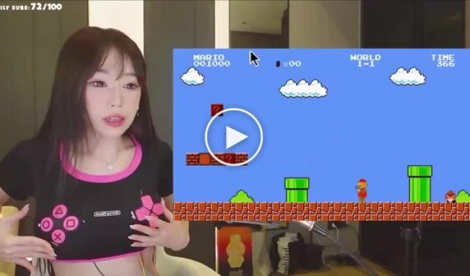 A girl turned her breasts into a gamepad