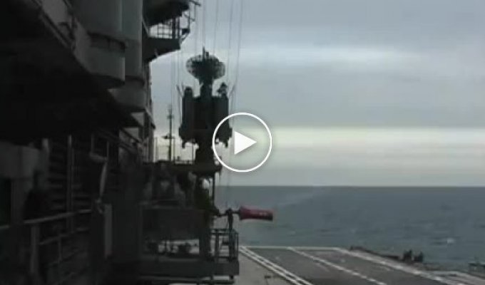 Failed landing on an aircraft carrier