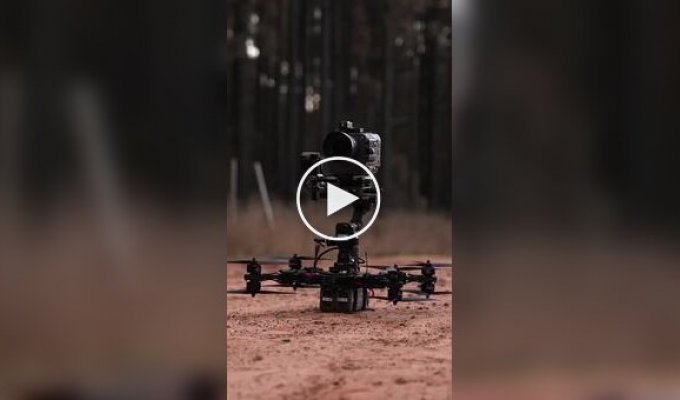 The gimbal system stabilizes the drone's camera