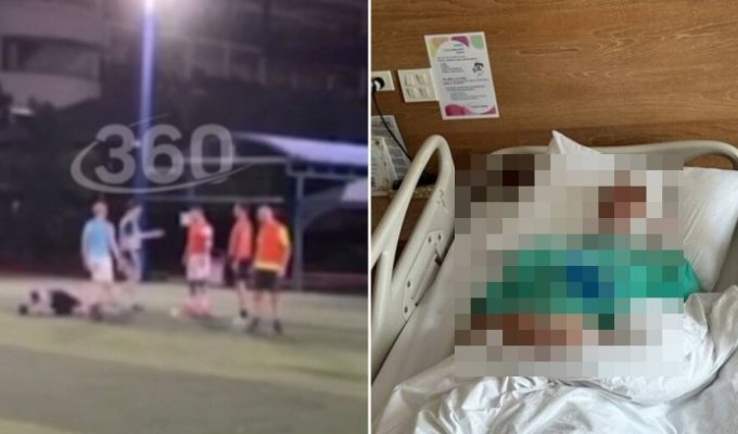 In Thailand, Russians got into a fight during a football match (2 photos + 1 video)