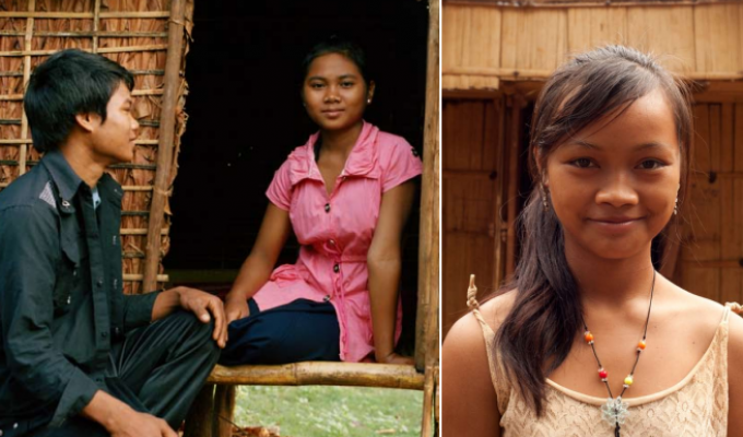 Tradition of the Kreung tribe: each girl “invites” anyone into her hut until she finds the one (5 photos)
