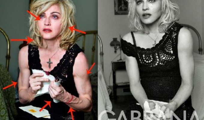 Фотографии Мадонны до и после Фотошопа (13 фото)