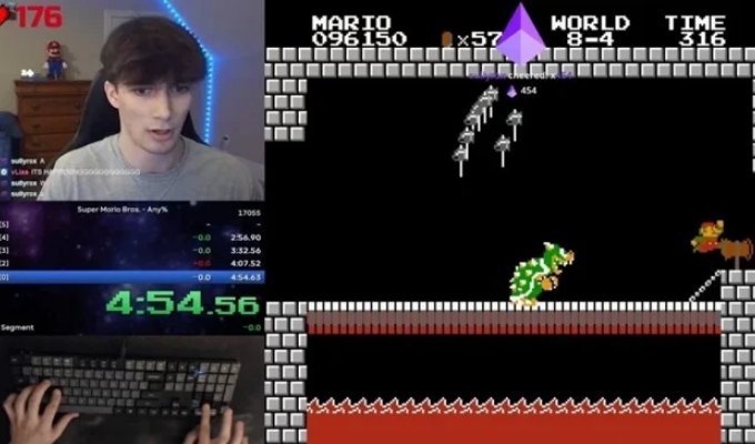 Gamer Completes Super Mario Bros in Record Time (2 photos + 1 video)