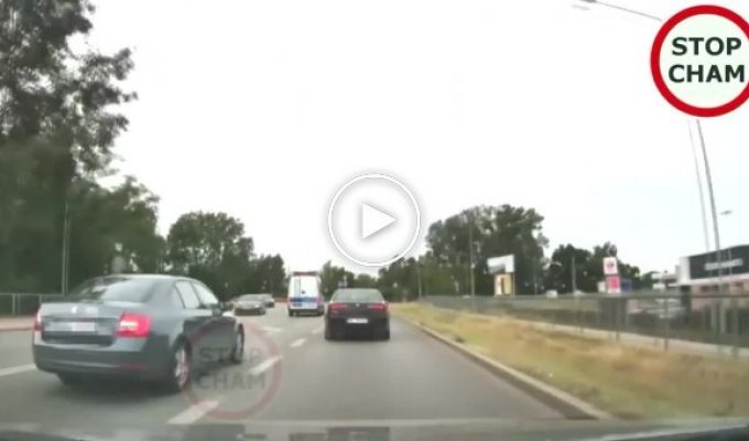 Когда попытка устроить разборки на дороге пресекла польская полиция