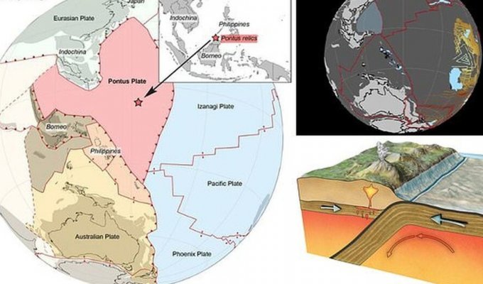 Scientists have found an ancient tectonic megaplate that once occupied a quarter of the Pacific Ocean (5 photos + 1 video)