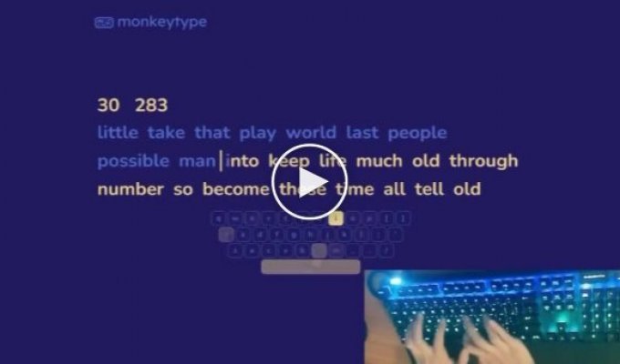 Broken world record for fastest typing