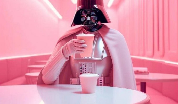 Darth Vader in the style of Barbie (6 photos)