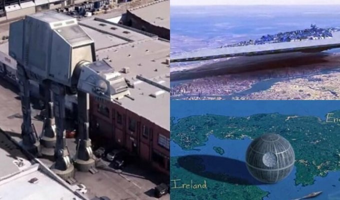 Как выглядели бы боевые корабли саги "Звездные войны" по сравнению с земными объектами (11 фото + 1 видео)
