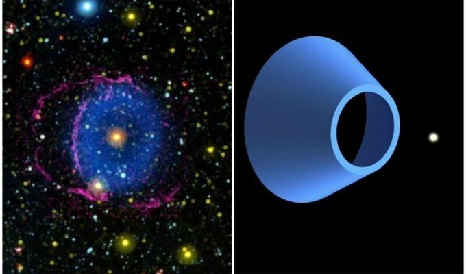 Астрономы разгадали тайну голубого кольца в космосе (4 фото + 1 видео)
