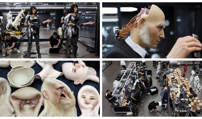 What does a Chinese factory for the production of humanoid robots look like (16 photos + 1 video)