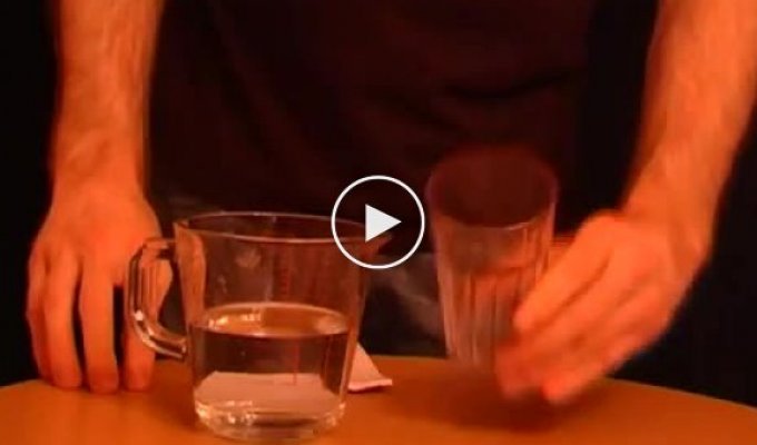 Неудачный трюк со стаканом воды