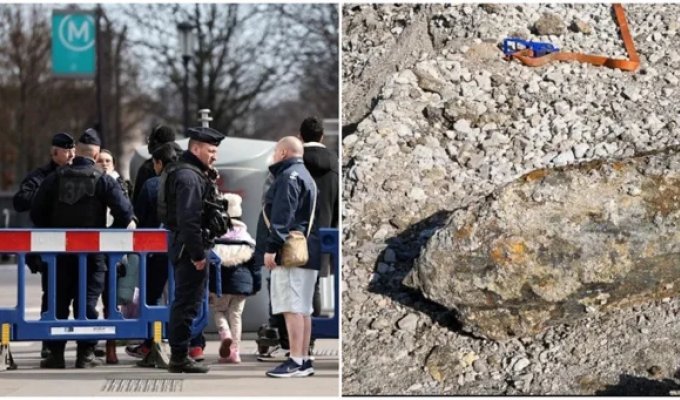 В Париже возле одного из вокзалов нашли бомбу времен Второй мировой (3 фото + 2 видео)