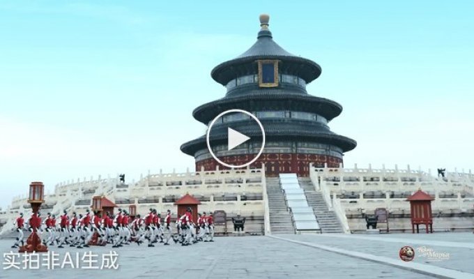 Роботы показали шоу боевых искусств у Храма Неба