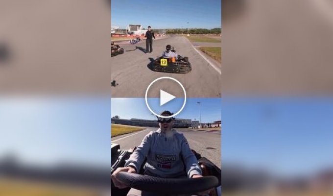 Парни устроили гонки на картах с видом от третьего лица