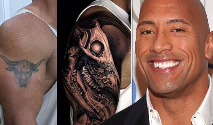 Dwayne The Rock Johnson covered up his old arm tattoo (5 photos)