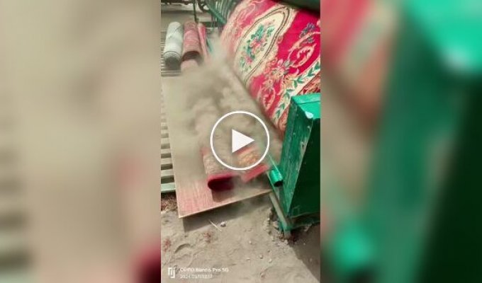 Machine for removing dust from carpets