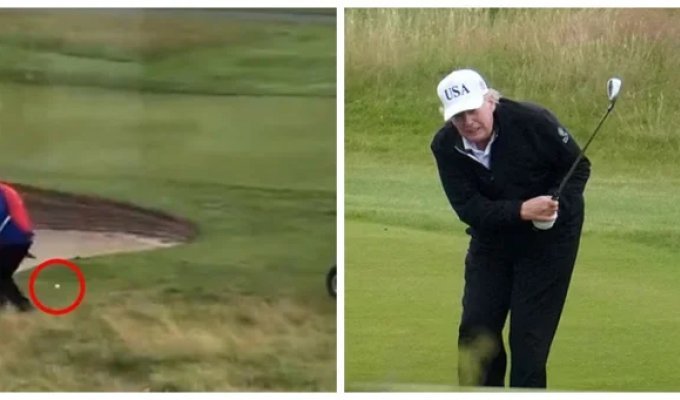 Дональда Трампа поймали на жульничестве во время игры в гольф (3 фото + 1 видео)