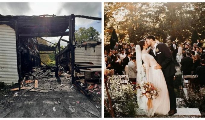 The whole city united to hold a wedding that was almost canceled due to a fire (9 photos)