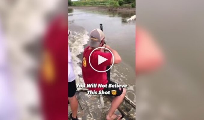 Man shot a fish on the fly